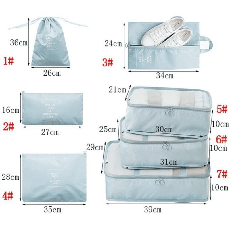 Kit 7 Bolsas Organizadoras Para Mala de Viagem STORAGE BAG - PAGUE 4 E LEVE 7!