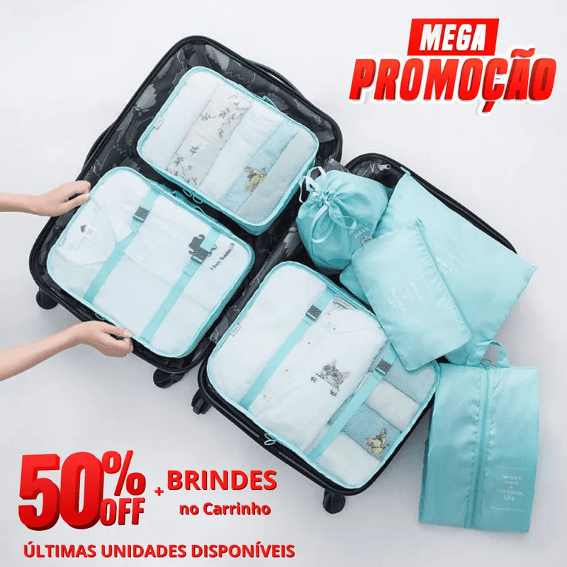 Kit 7 Bolsas Organizadoras Para Mala de Viagem STORAGE BAG - PAGUE 4 E LEVE 7!